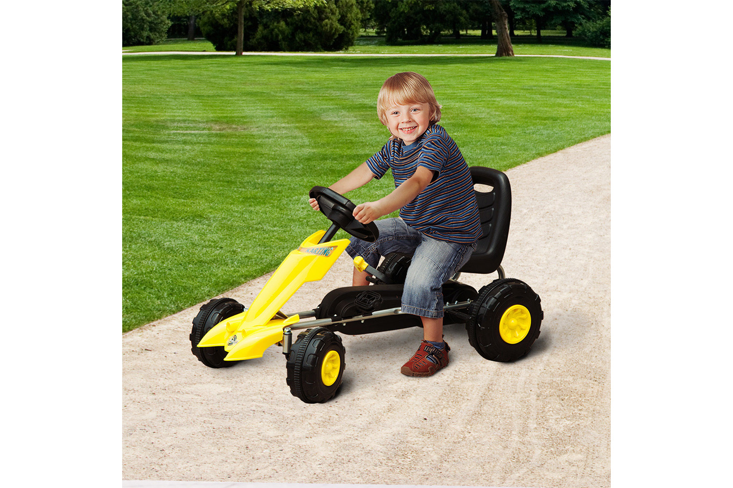 Homcom 341-005 Kids Pedal Cart Kettler Go Kart | Yellow/Black