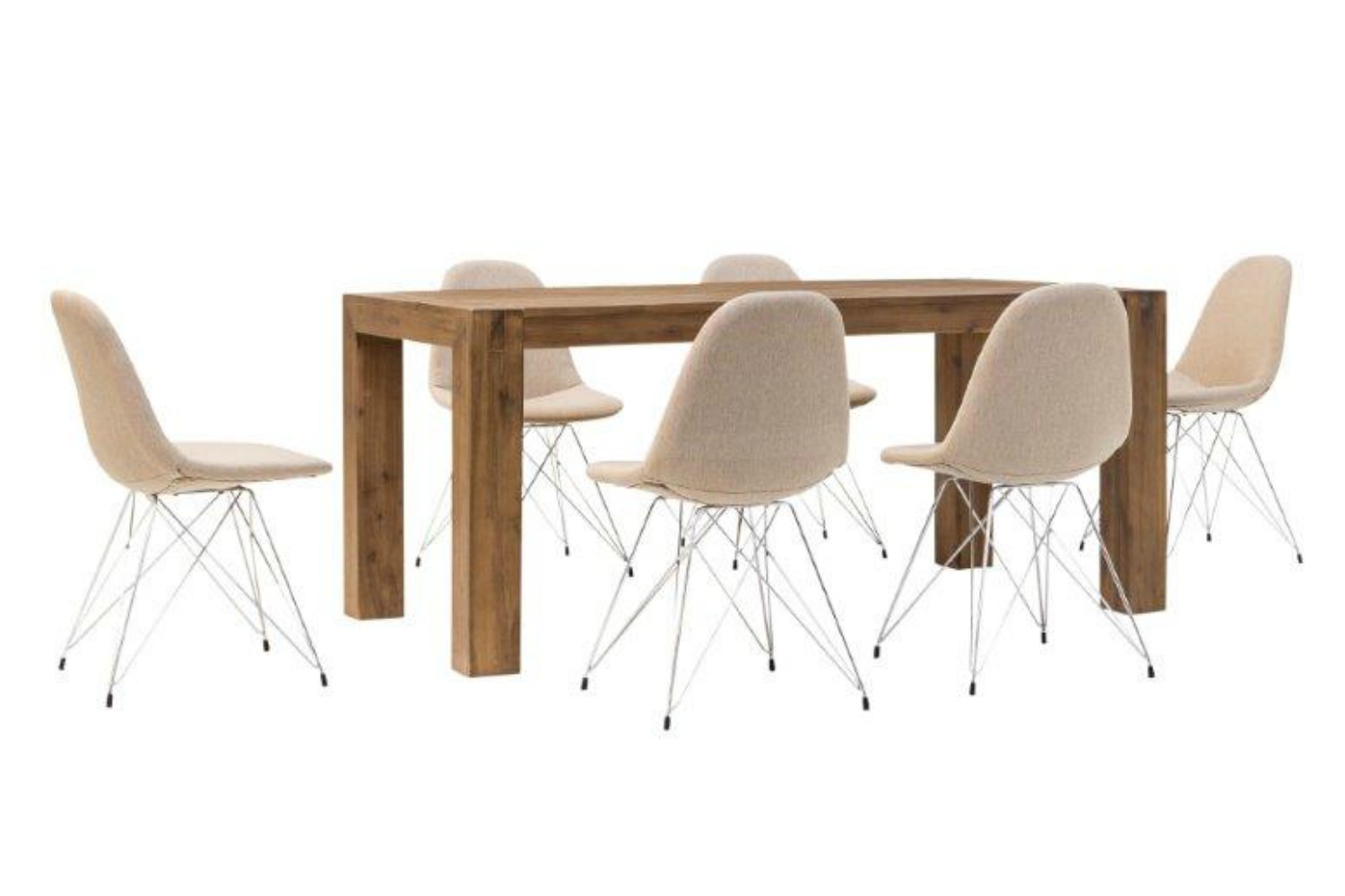 Hamburg 7 Piece Set With Livia Chairs | Natural