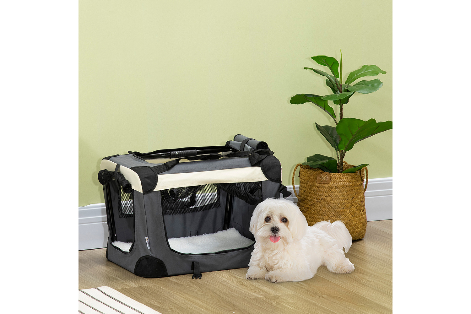 PawHut D00-153V00GY Small Dog Travel Carrier | Grey | Extra Small