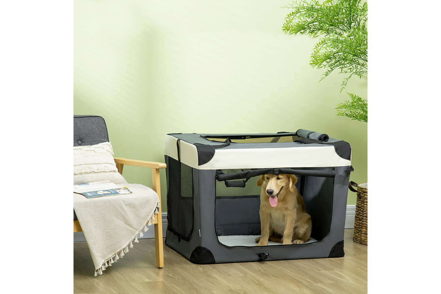 PawHut D00-153V04GY Medium Dog Travel Carrier | Grey | Extra Large