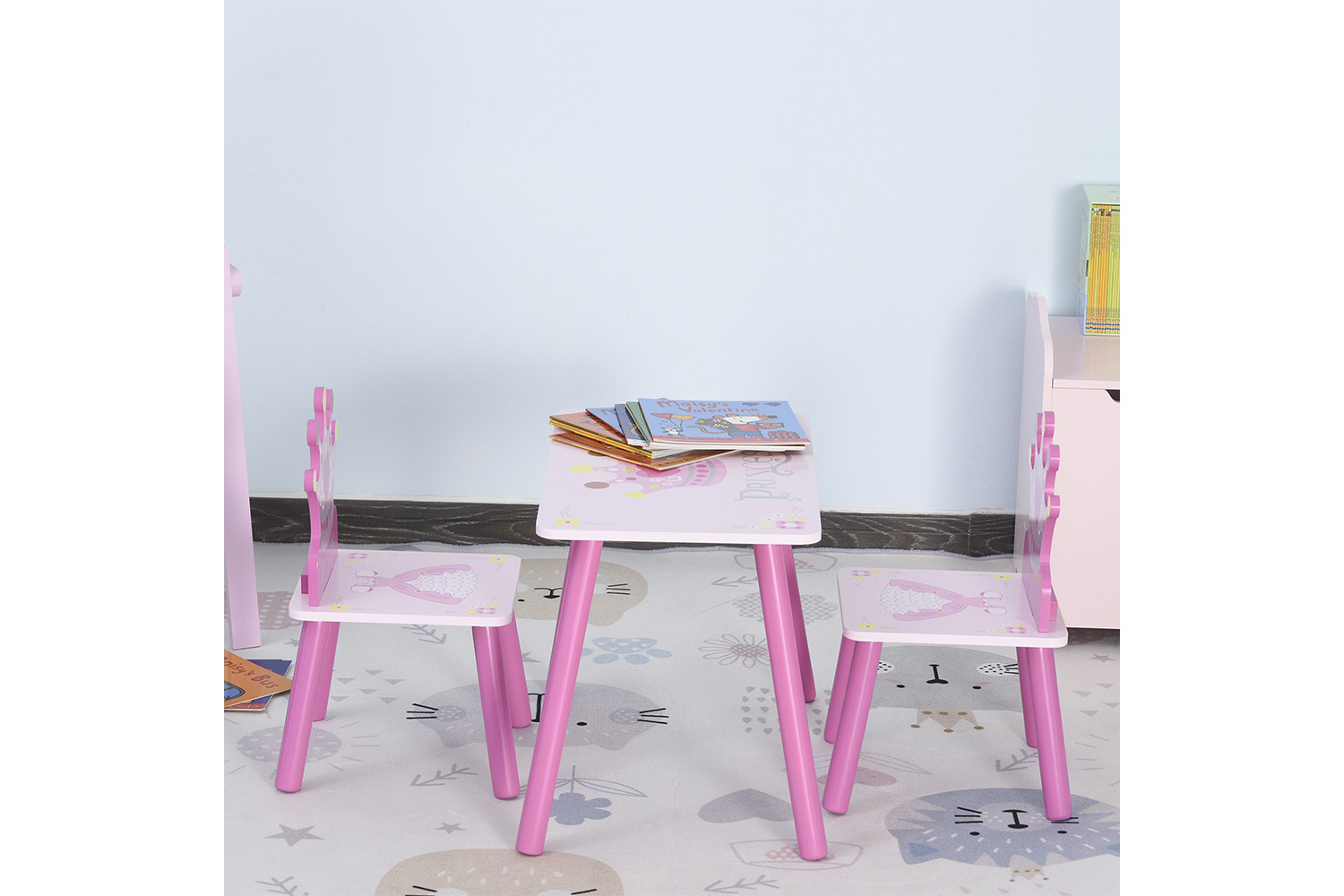 Homcom 312-015 Kids Desk and Chair Set | Pink