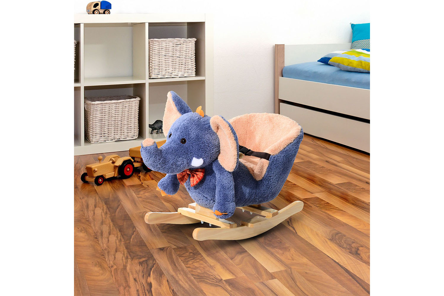 Homcom 330-007 Elephant Rocking with Sound | Blue/Beige