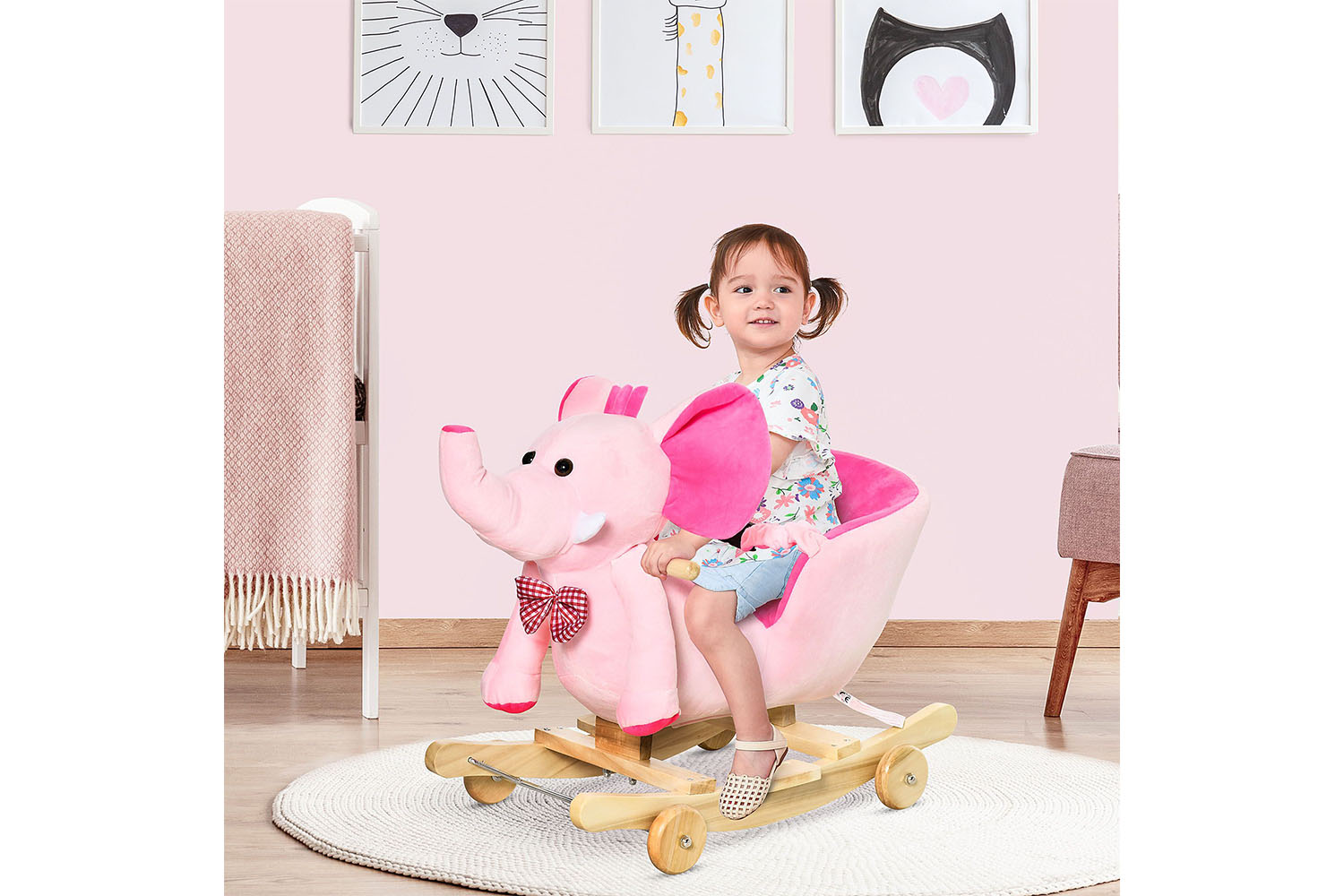 Homcom 330-067 Rocking Elephant | Pink