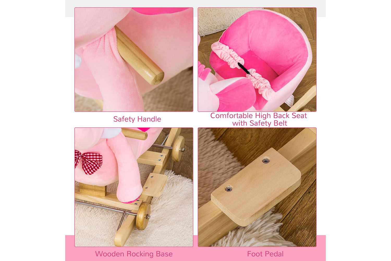 Homcom 330-067 Rocking Elephant | Pink