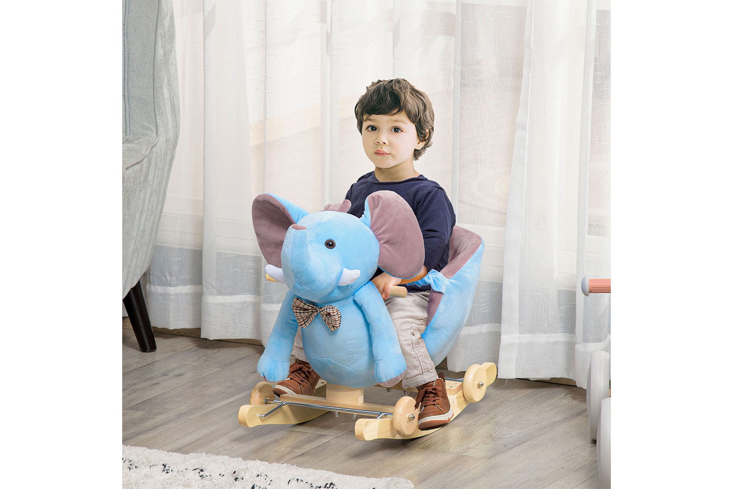 Homcom 330-067BU Rocking Elephant | Blue