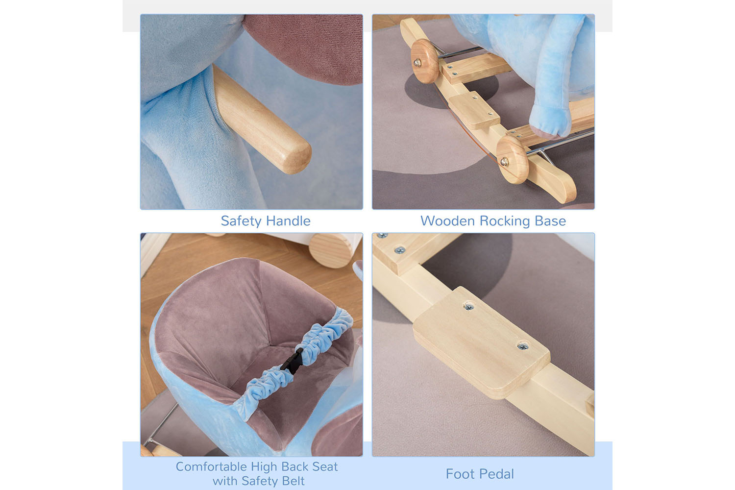 Homcom 330-067BU Rocking Elephant | Blue