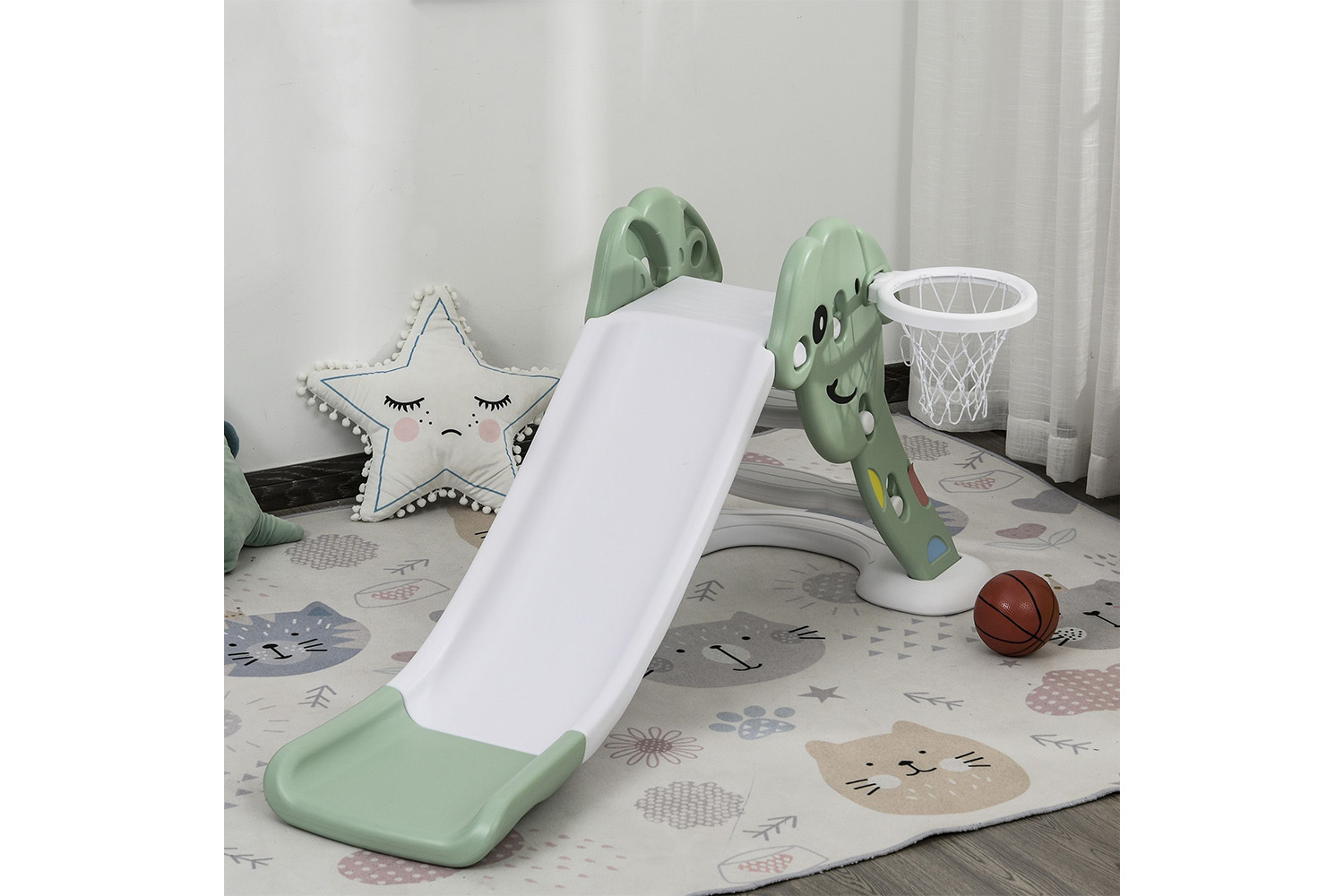 Homcom 331-004GN Freestanding Slider Playset