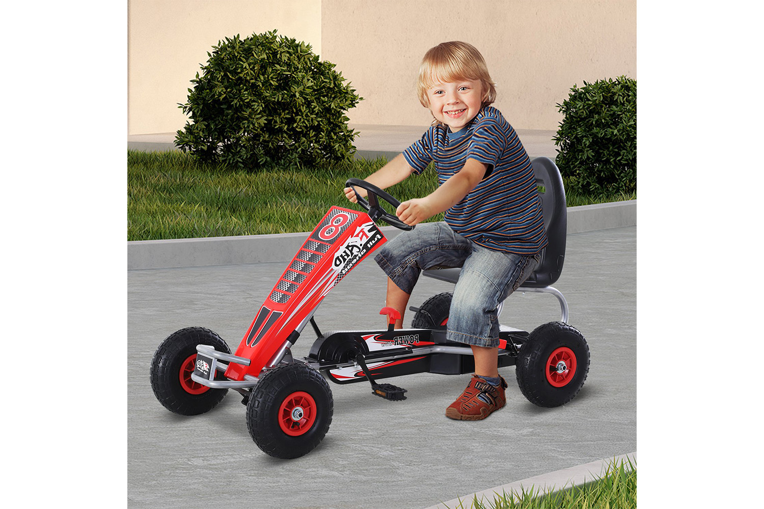 Homcom 341-032 Pedal Go Kart Children Car Racing Style with Adjustable Seat | Red