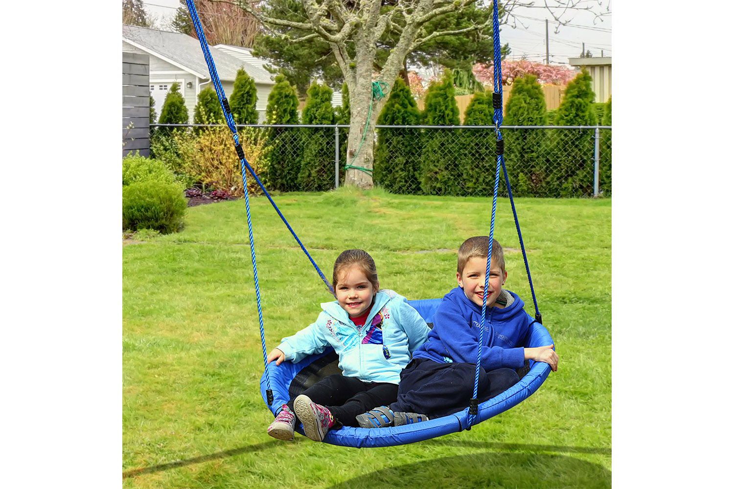 Homcom 344-005 Kids Round Tree Swing | Blue