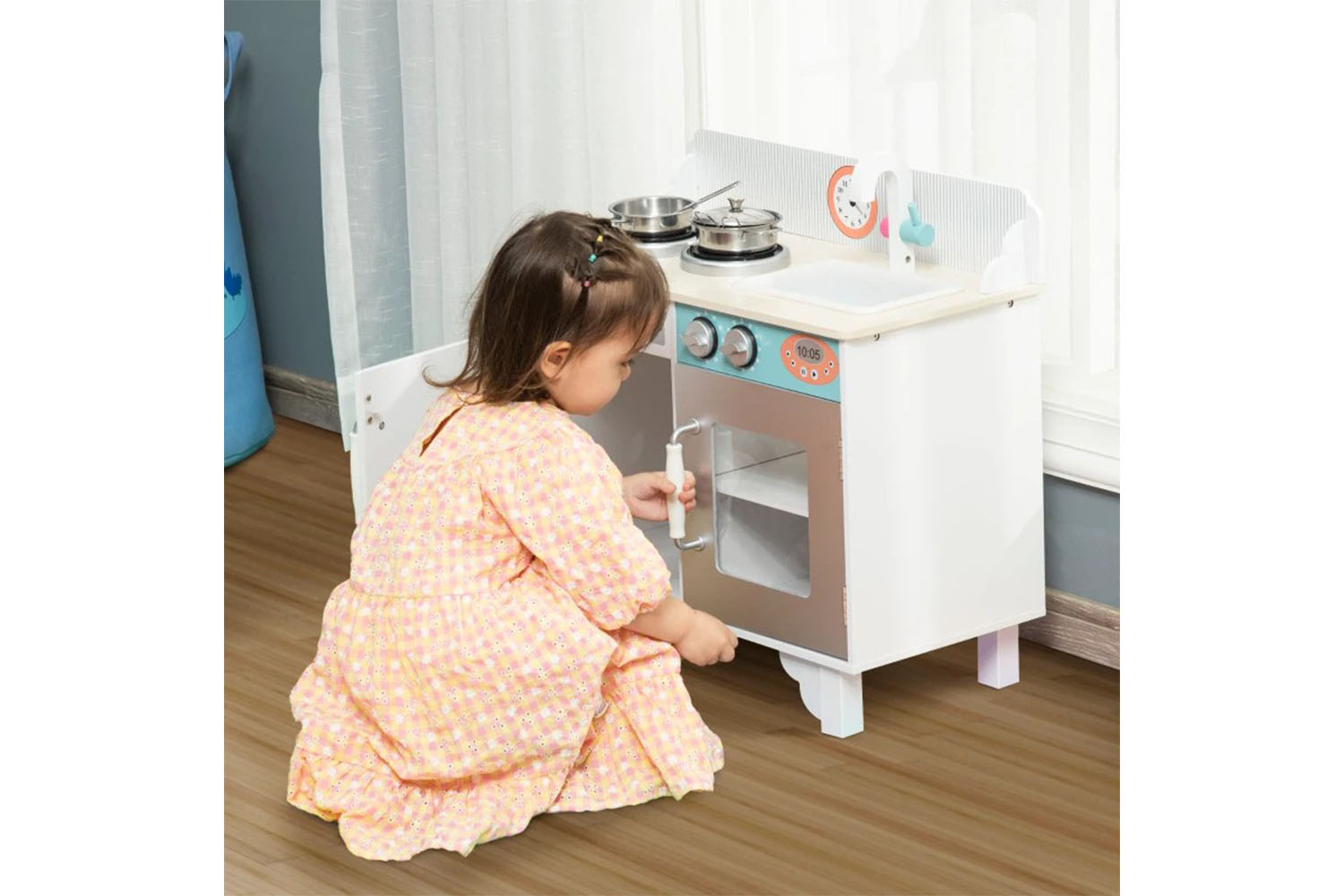 Homcom 350-105 Kids Wooden Kitchen Playset | White
