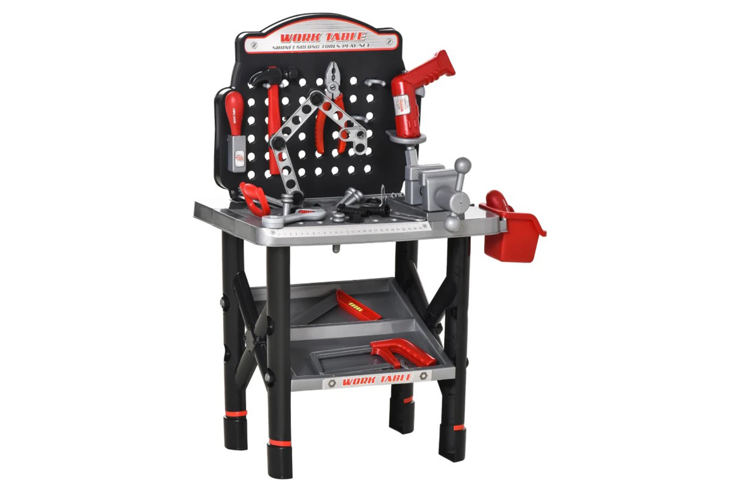 Homcom 350-112 Kids Work Bench Playset | Black/Grey