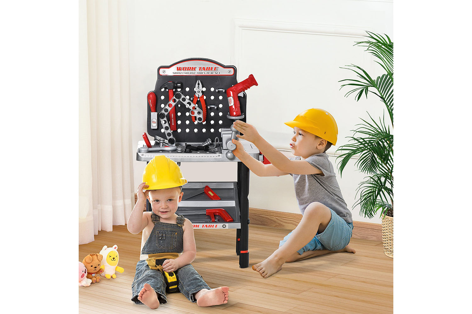 Homcom 350-112 Kids Work Bench Playset | Black/Grey