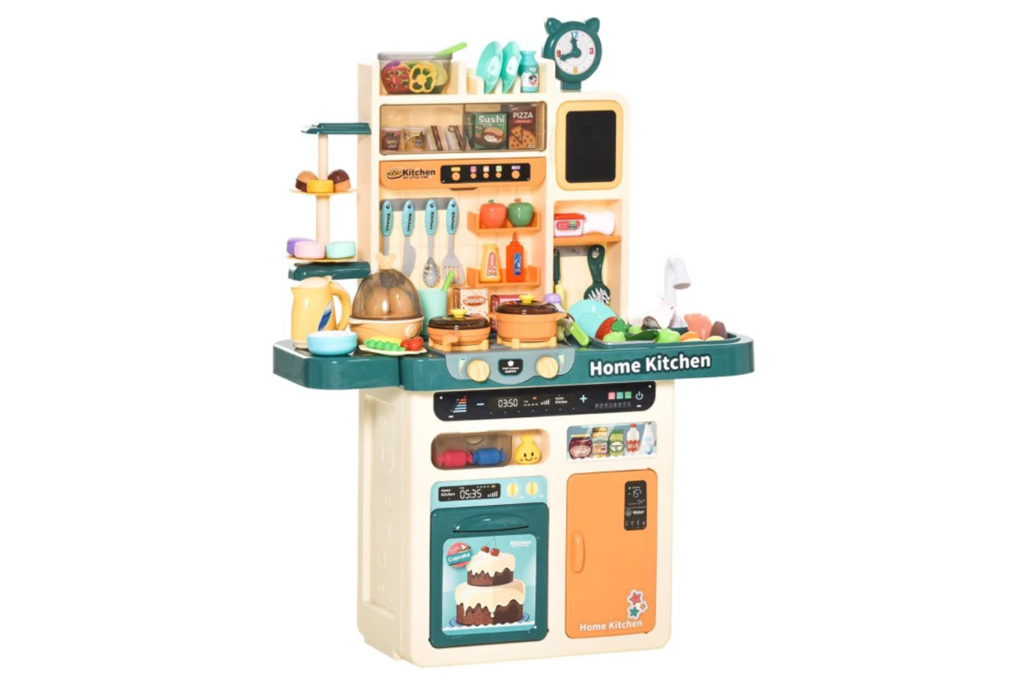 Homcom 350-118 Kids Kitchen Playset | Beige/Green