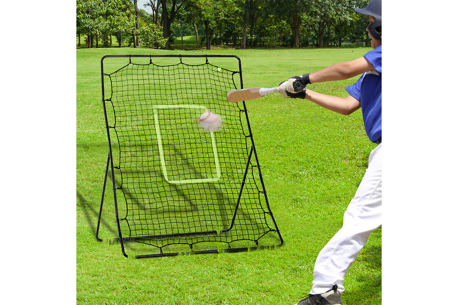 Homcom A60-001 - Rebounder Net W/PE Mesh Metal Tube | Black