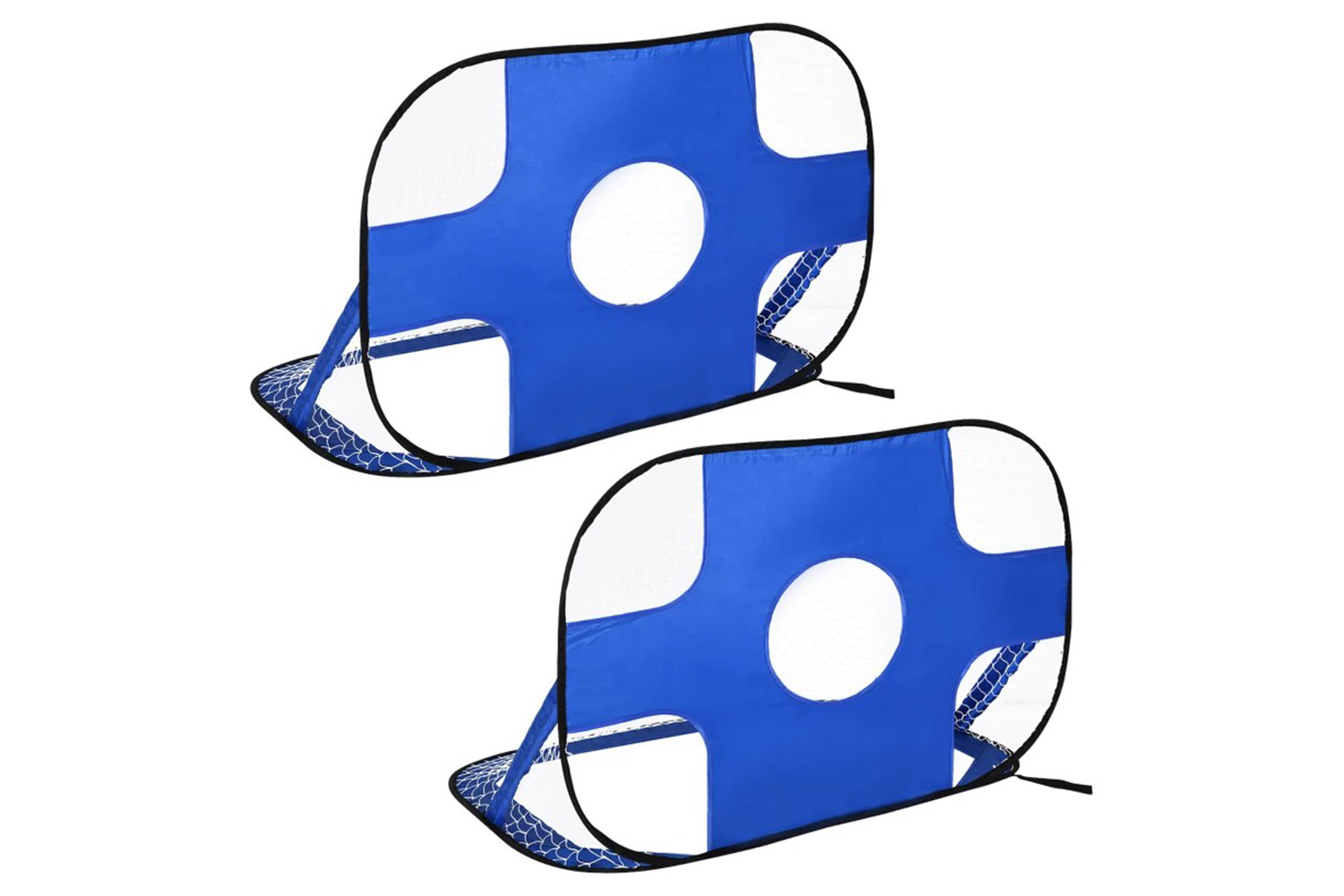 Homcom A62-014 2 in 1 Pop Up Kids Soccer Nets | Blue