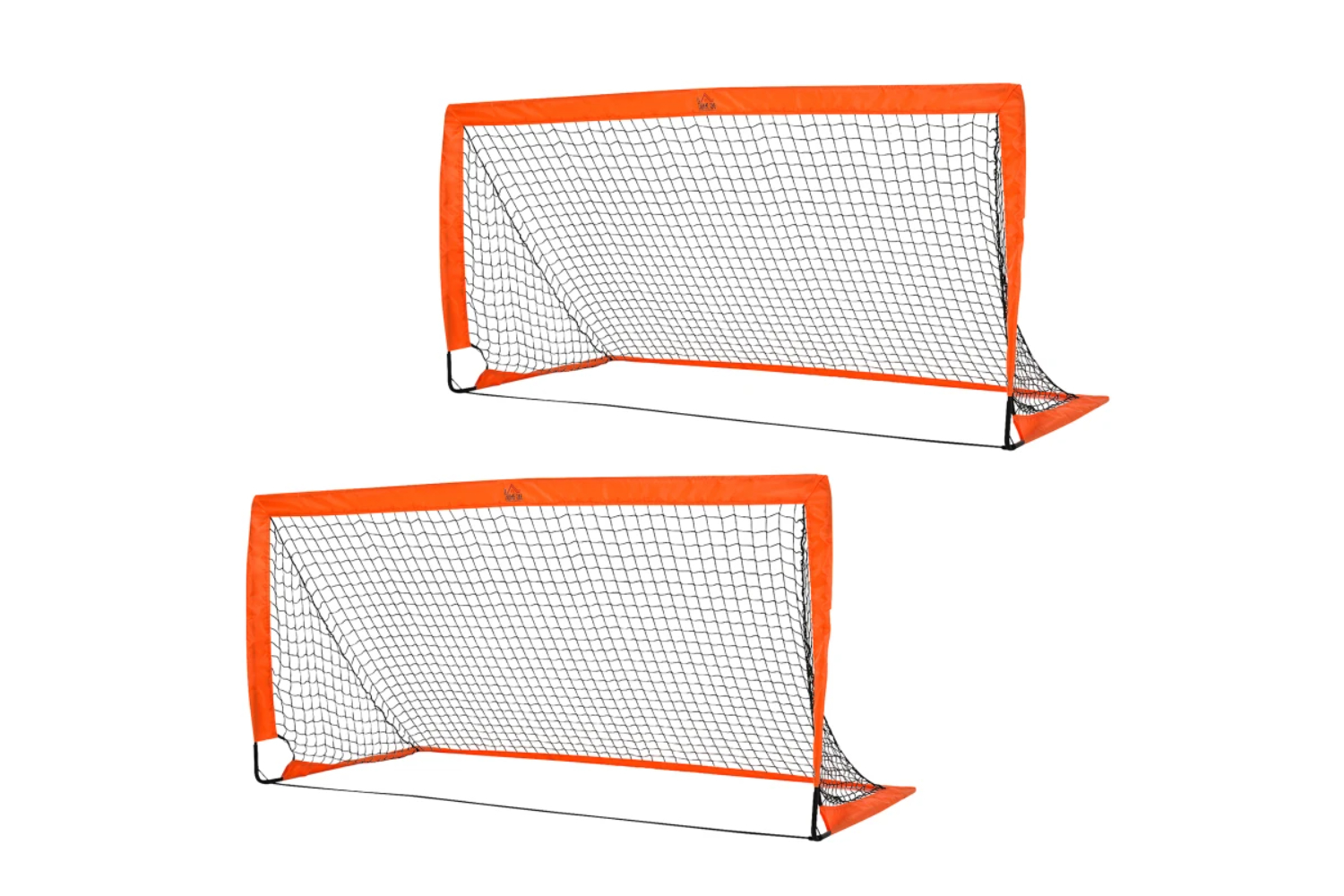 Homcom A62-015OG Tetoron Mesh Outdoor Folding Football Goal | Orange | 2 Pieces