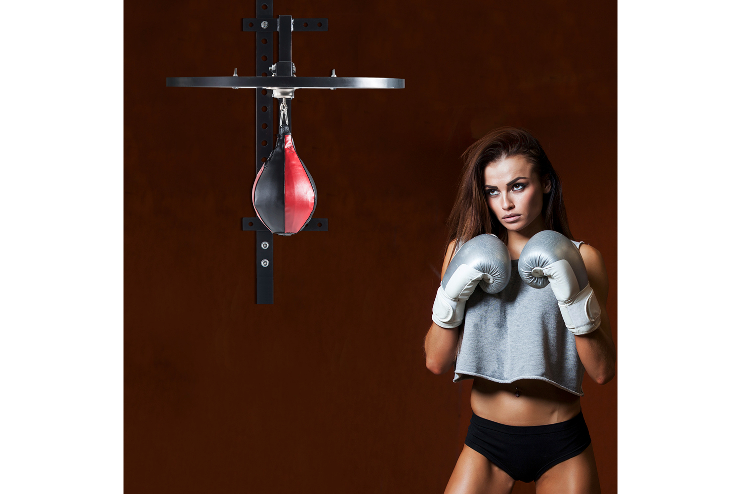 Homcom A90-022 Punching Boxing Speed Bag Boxing Workout Platform | Red/Black