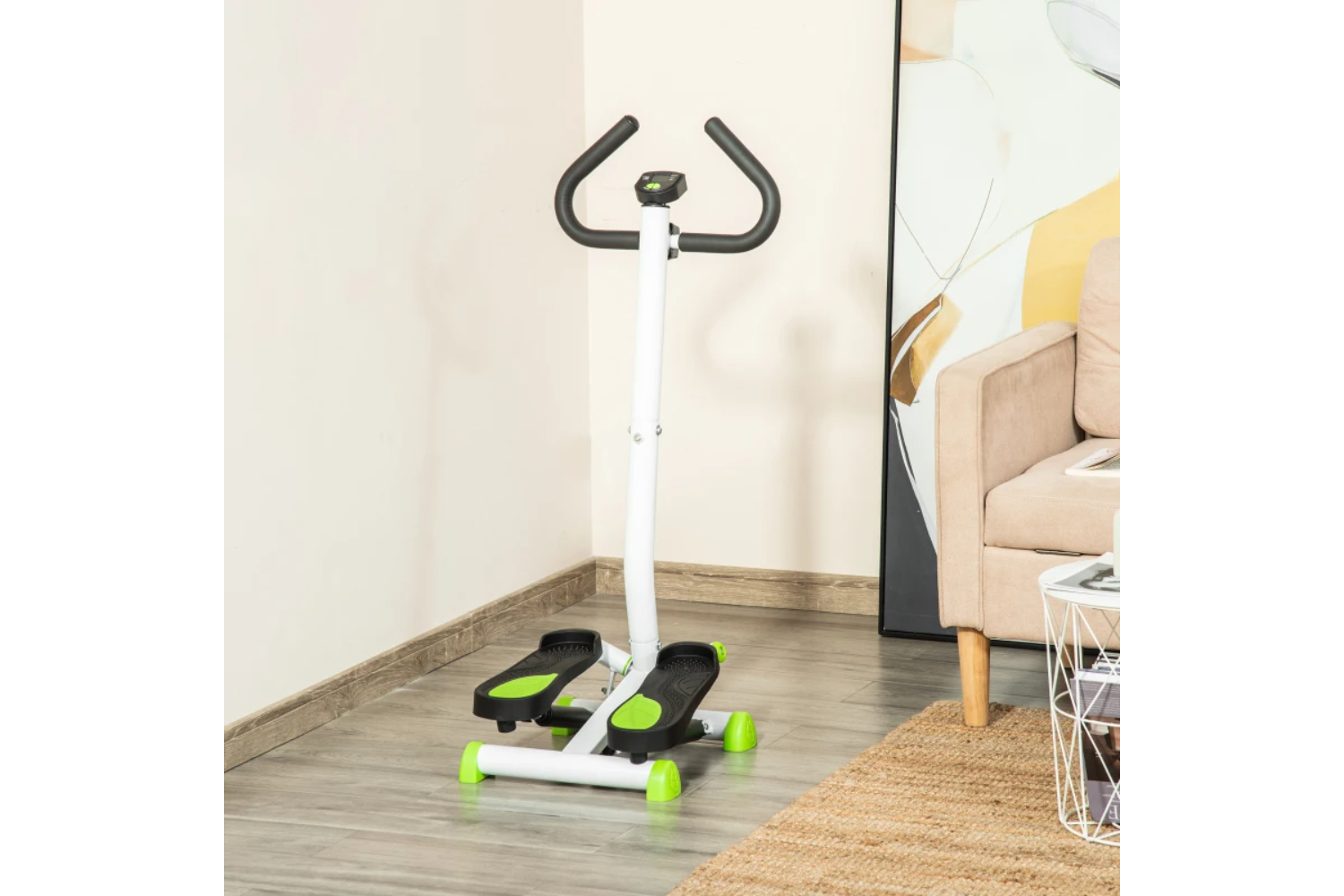 Homcom A90-263WT Adjustable Stepper Aerobic Ab Exercise Machine | Multi-Coloured