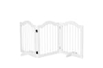 PawHut D06-048V01WT Freestanding Wood 3 Panels Dog Gate | White