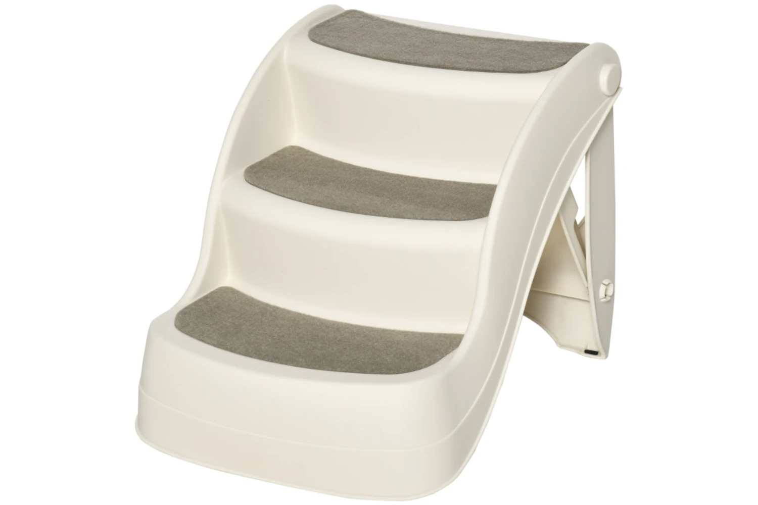 PawHut D06-050V01CW Foldable Pet Stairs with Non-slip Mats | Cream