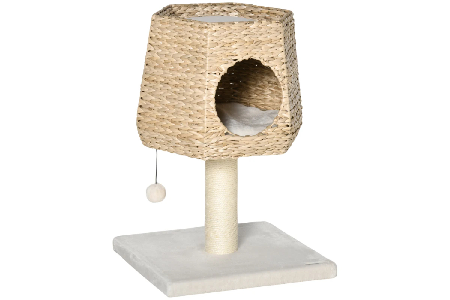 PawHut D30-404 66cm Scratching Post Cat Tree | Cream/White