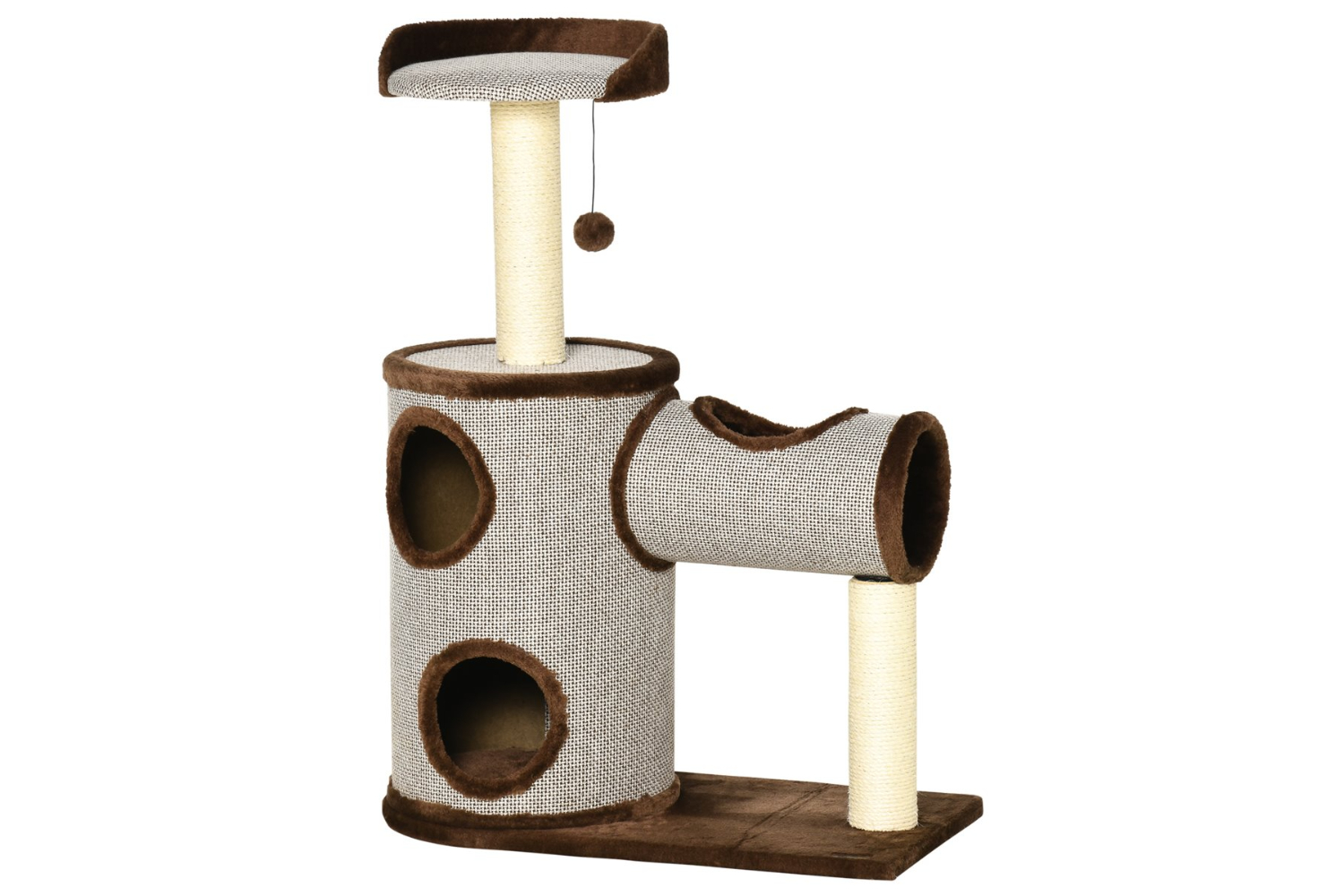 PawHut D30-411 104cm Scratching Post Cat Tree | Brown