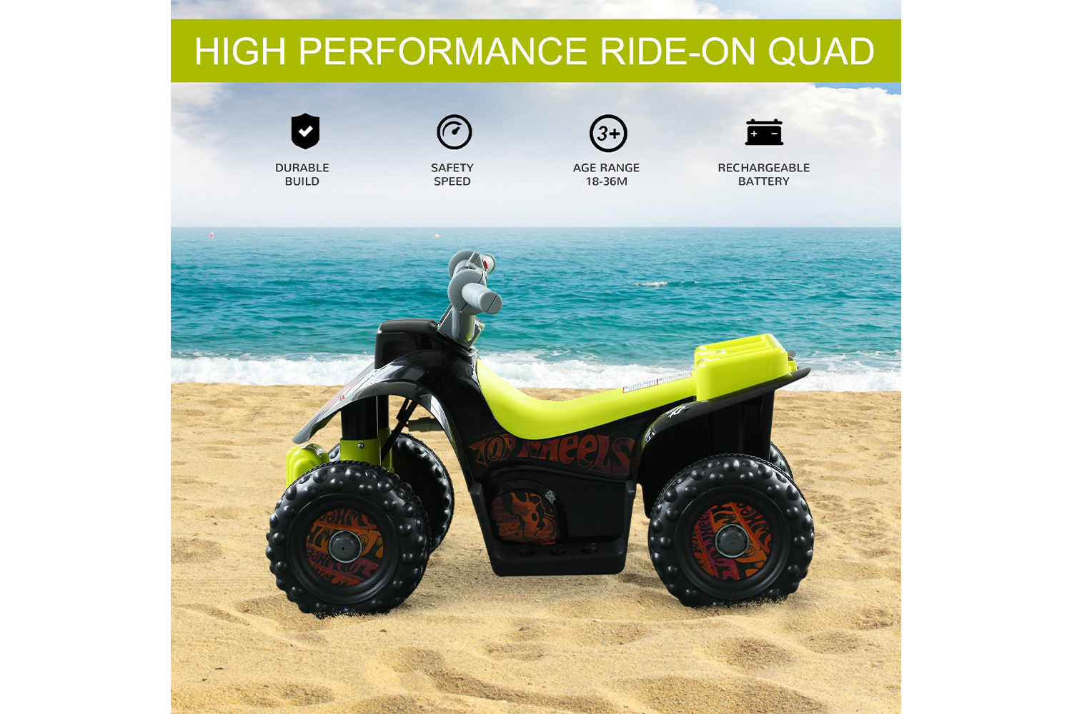 Homcom 370-051BK Electric Ride-on Car | Black/Yellow