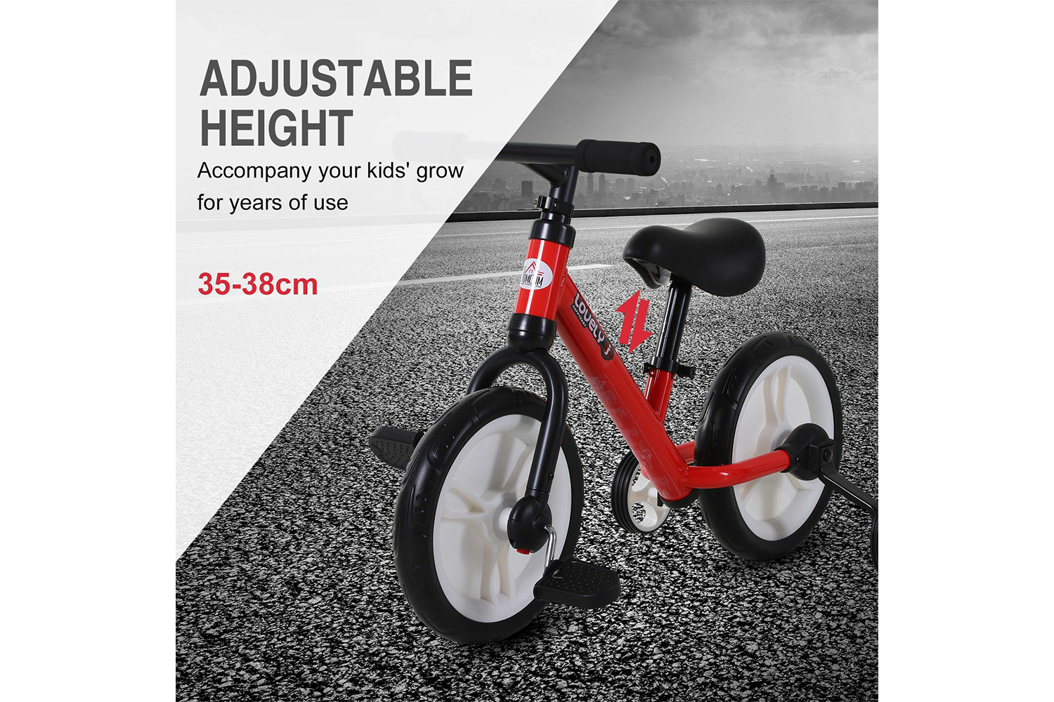 Homcom 370-091RD Kids Balance Bike | Red