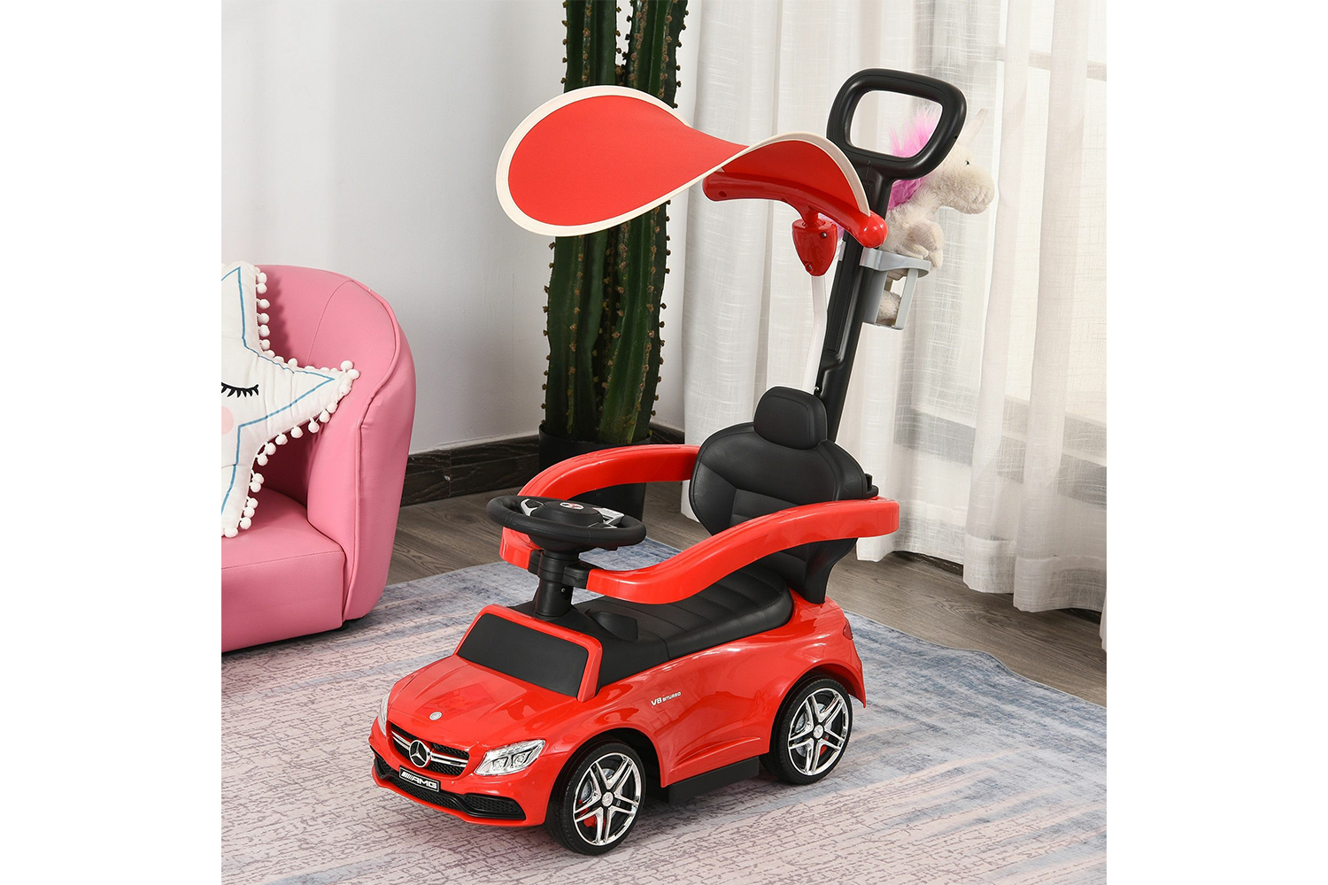 Homcom 370-114RD Ride-on Sliding Car | Red
