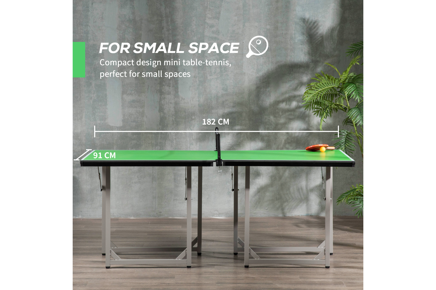 Homcom A90-130GN Indoor Ping Pong Table | Green