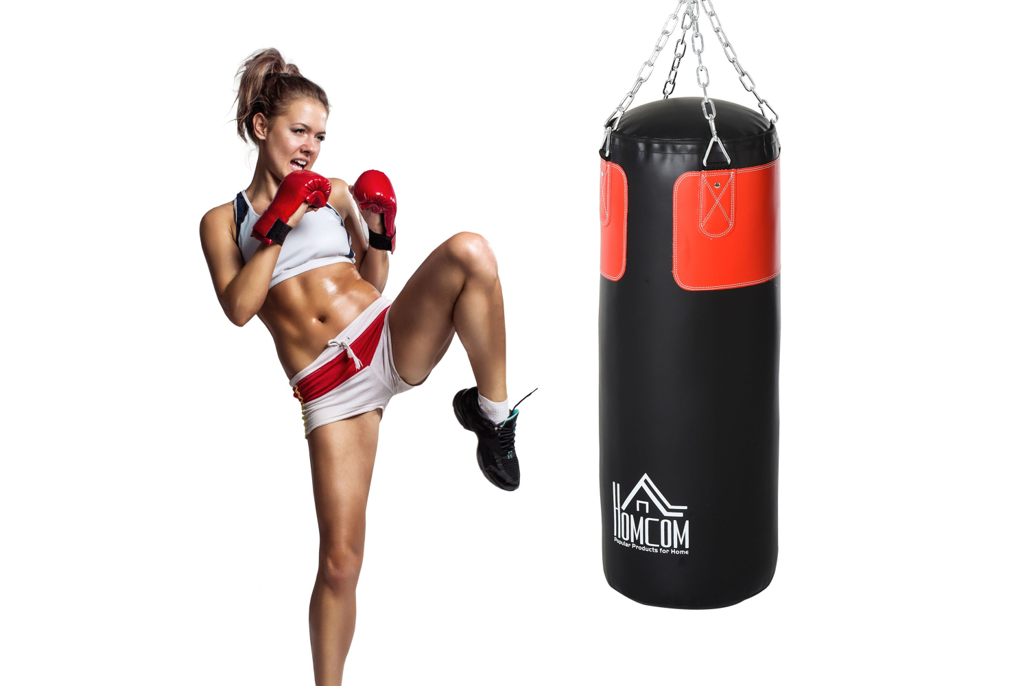 Homcom A91-101 Boxing Punch Bag with Hanging Chain | Black