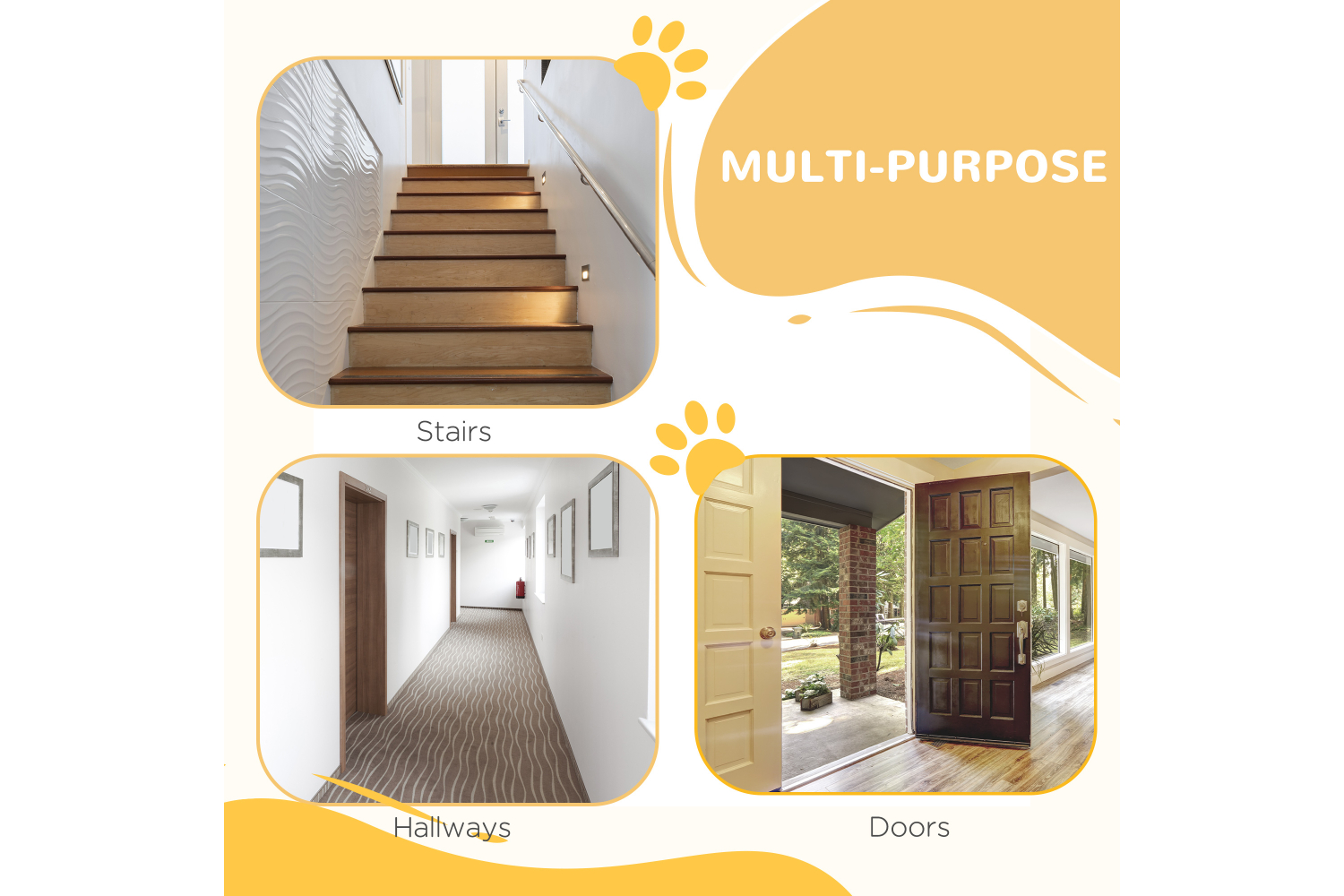 PawHut D06058 Pressure Fitted Dog Safety Gate White Ireland