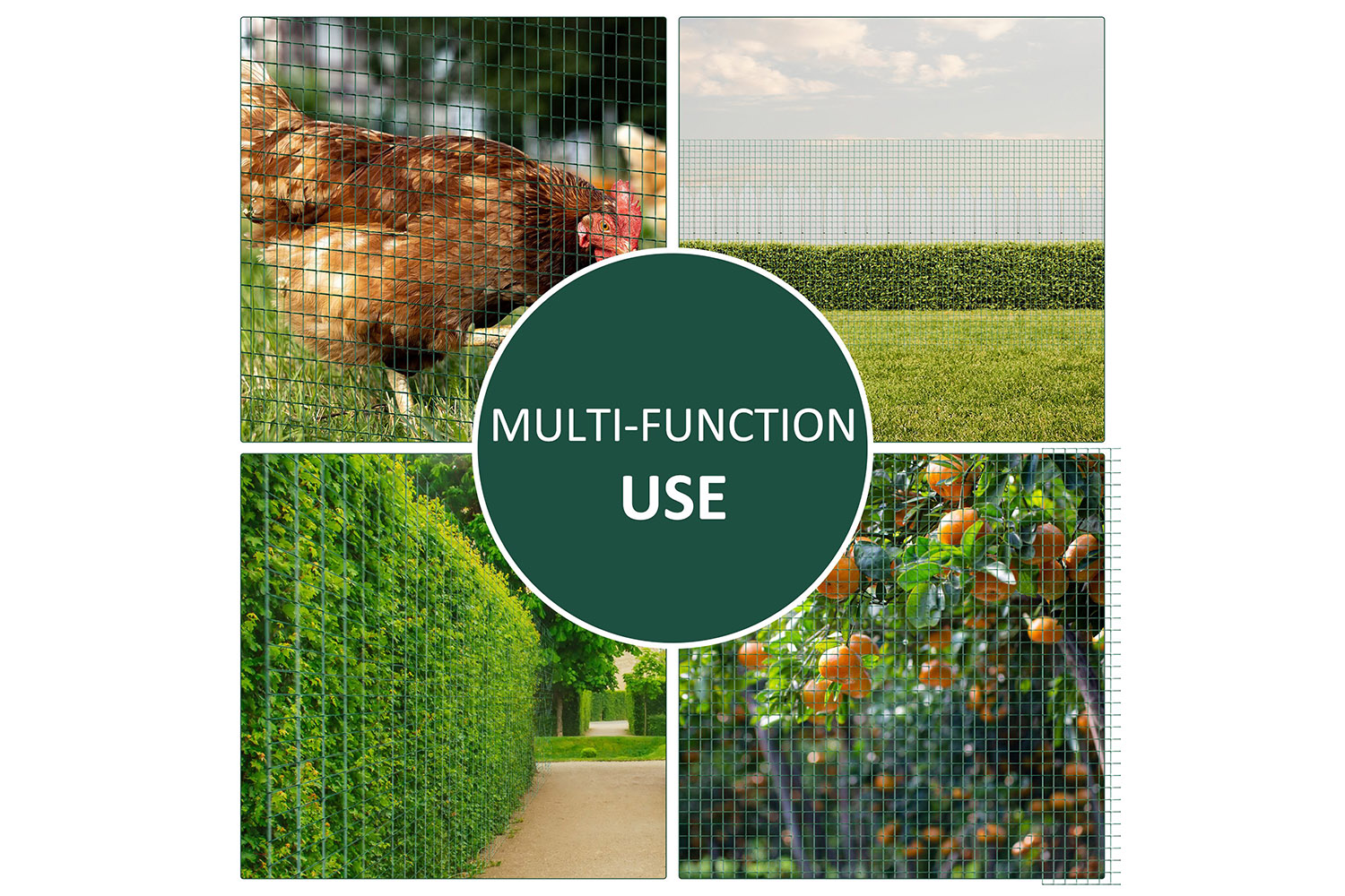 PawHut D1-0076 Wire Mesh Fencing Roll | Dark Green