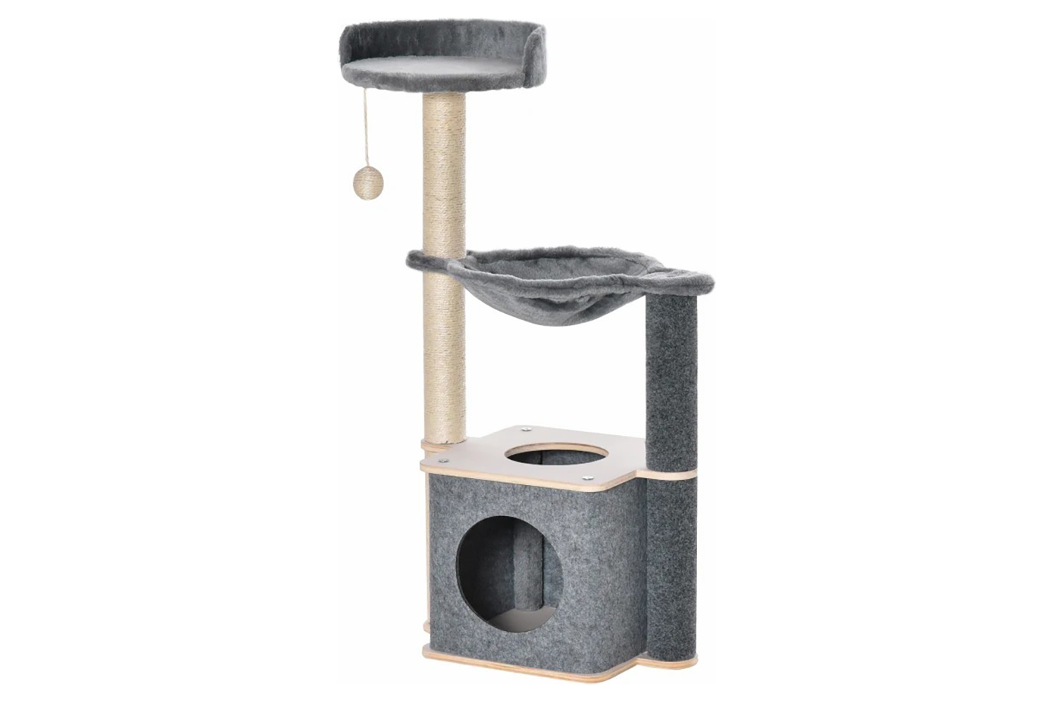 Pawhut D30-359 Cat Tree Scratching Post for Kitty with Removable Felt