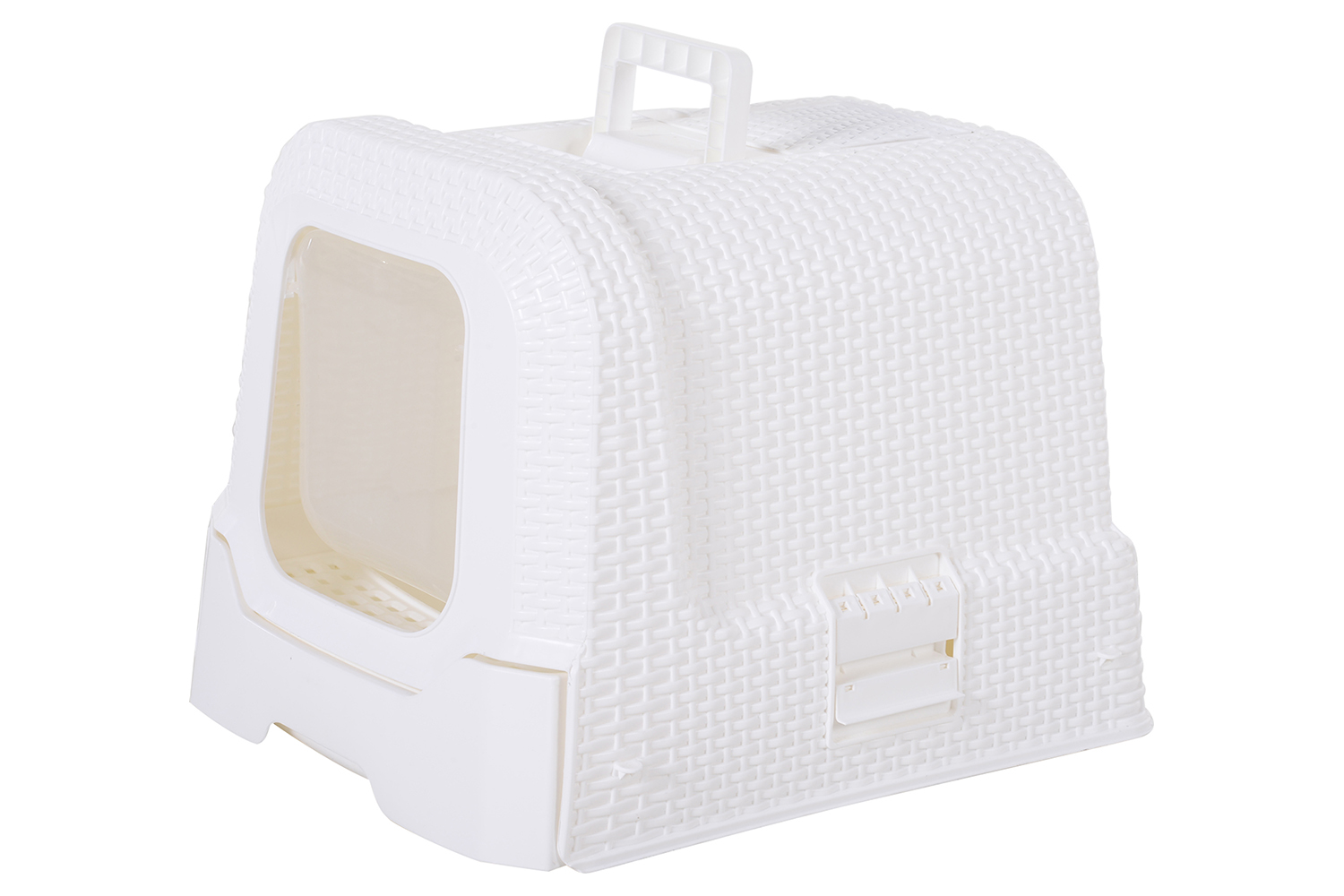 PawHut D31-002WT Large Cat Litter Tray Box With Scoop