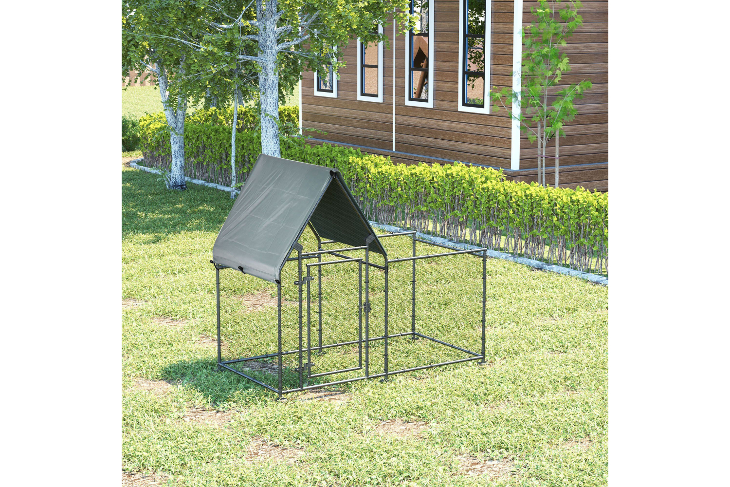 PawHut D51-272 Large Galvanized Chicken Coop Hen House
