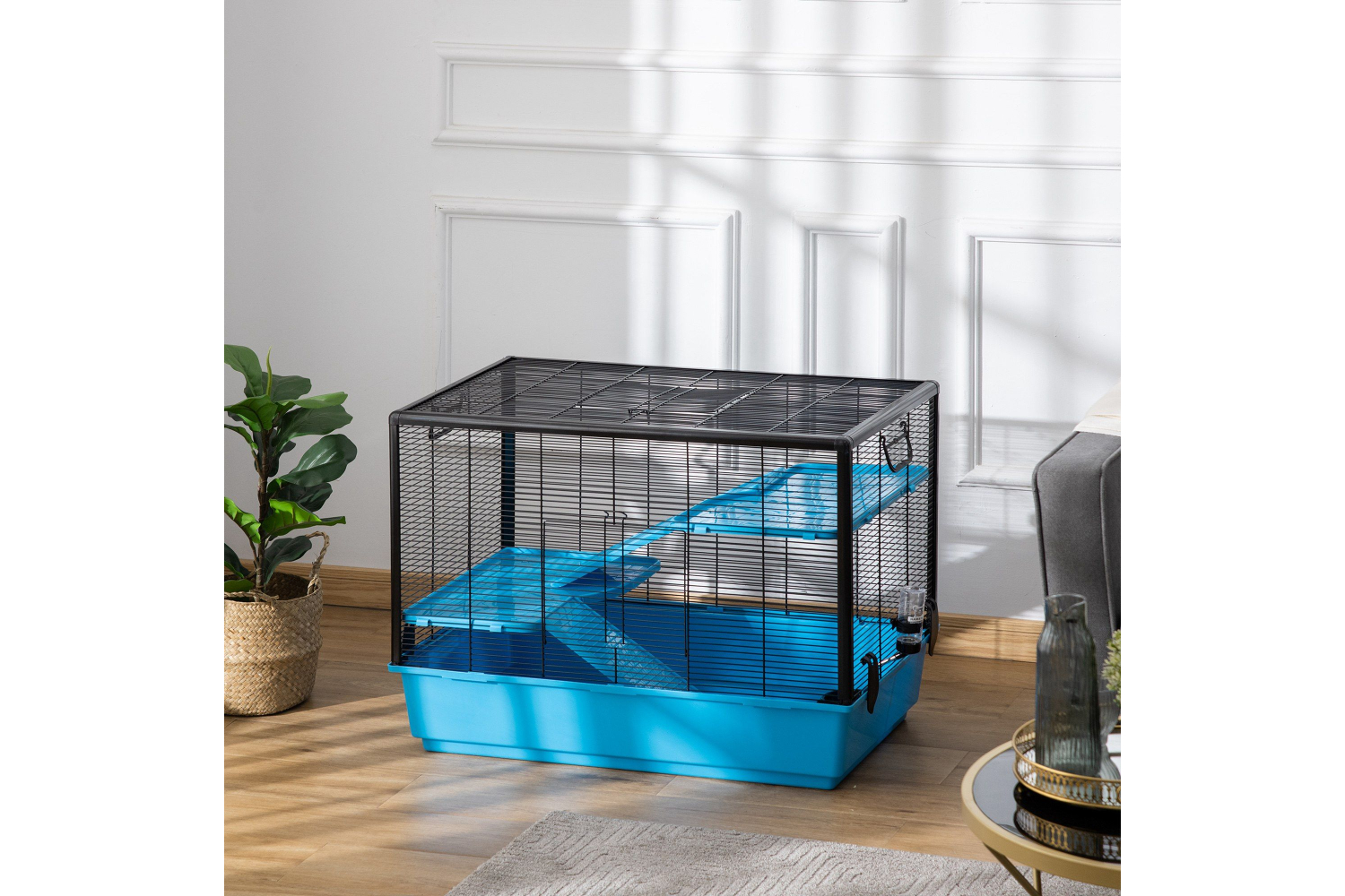 PawHut D51-276LB Small Animal Cage | Light Blue
