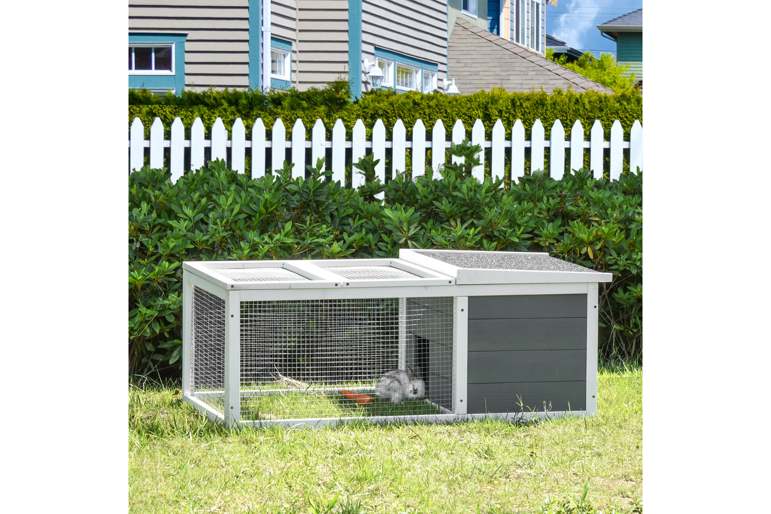 PawHut D51-195 Rabbit Hutch Small Animal Cage