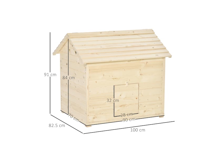 PawHut D51-200 Wooden Duck House Poultry Coop | Natural