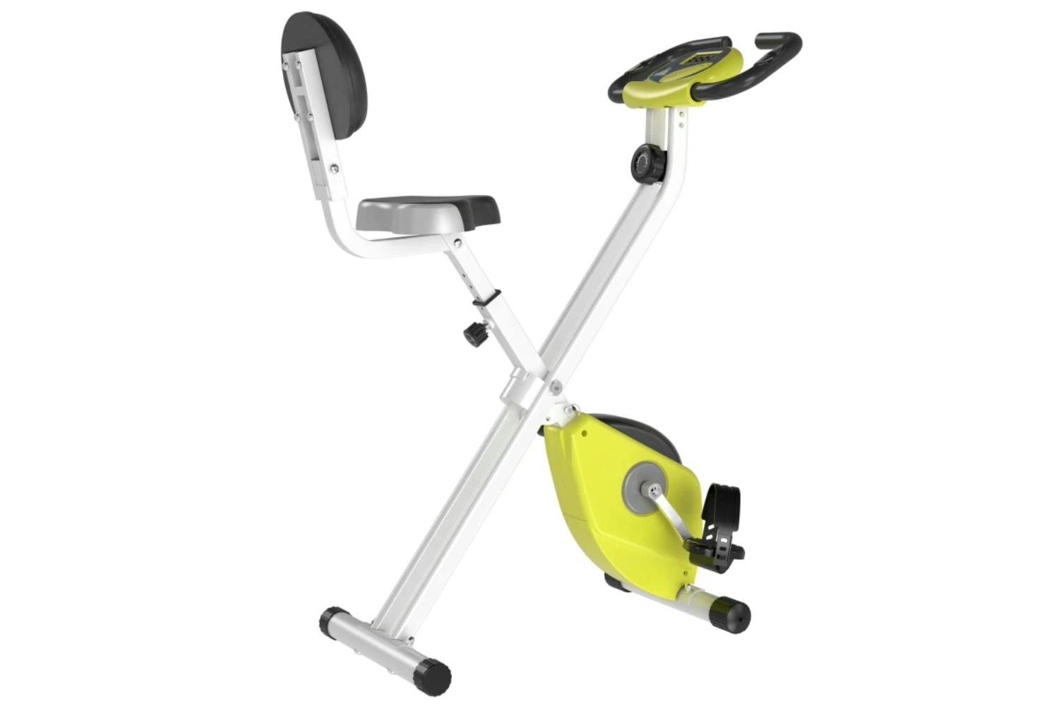 Homcom A90-192YL Steel Manual Resistance Exercise Bike with LCD Monitor | Yellow
