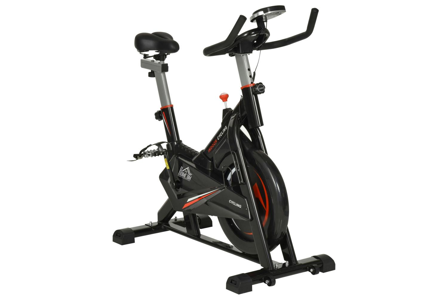 Homcom A90-200 5-Level Exercise Bike with LCD Monitor | Black