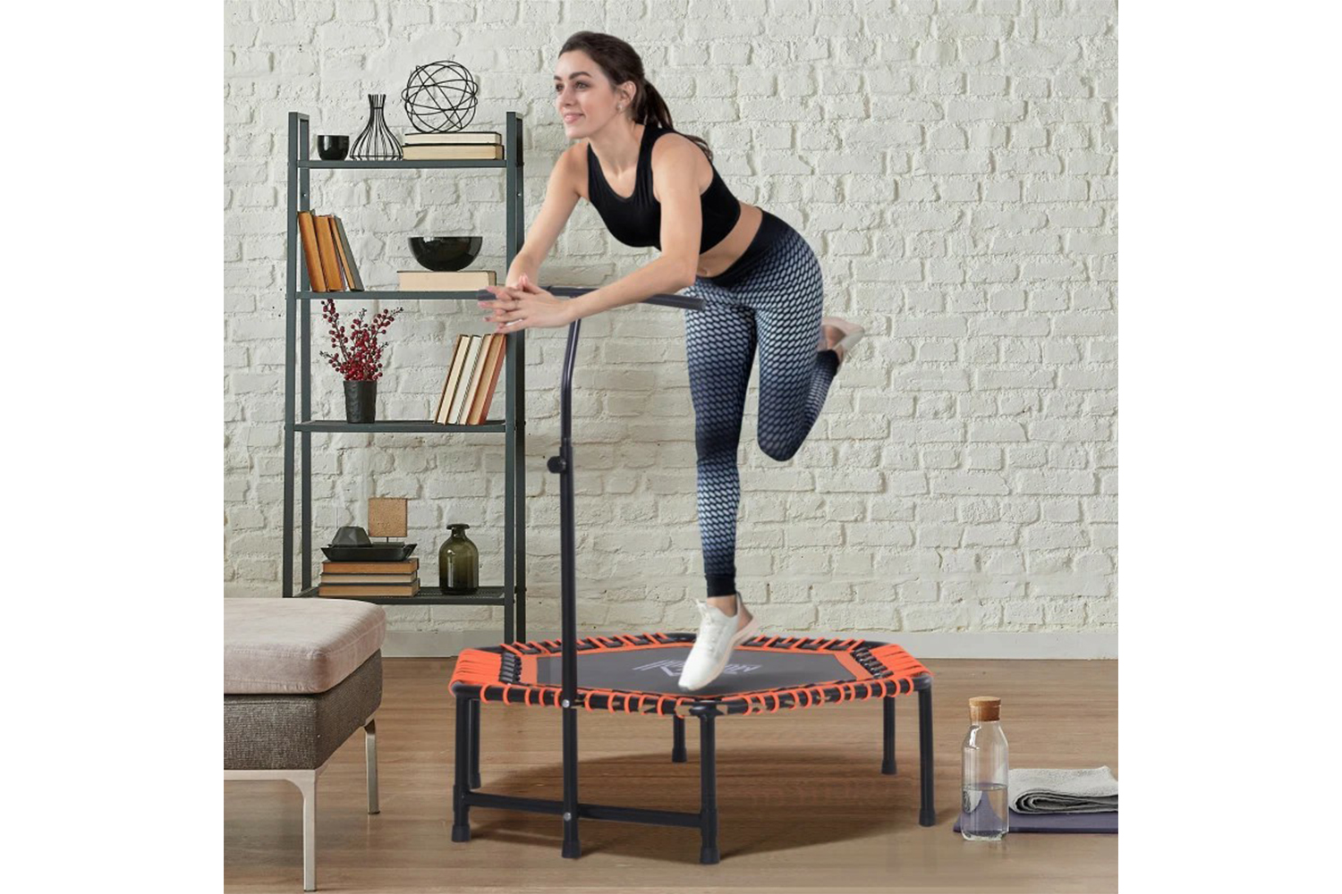 Homcom A93-037 Fitness Mini Trampoline | Black/Orange