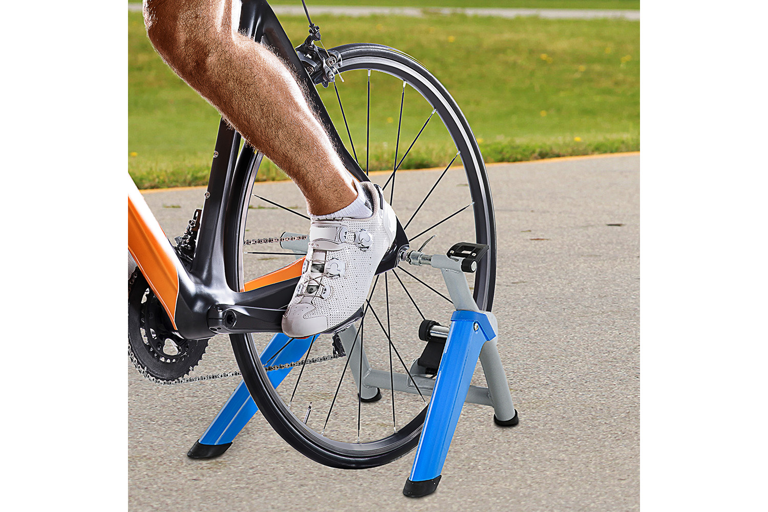 Homcom AA0-066 Indoor Stationary Bike Trainer | Blue