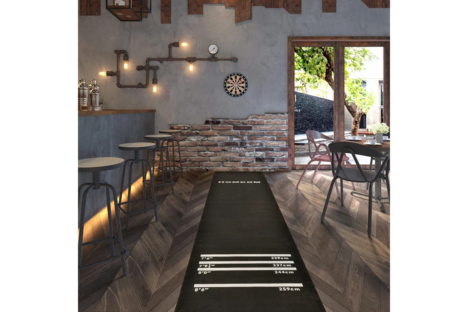 Homcom B8-0005 Professional Rubber Darts Mat | Black