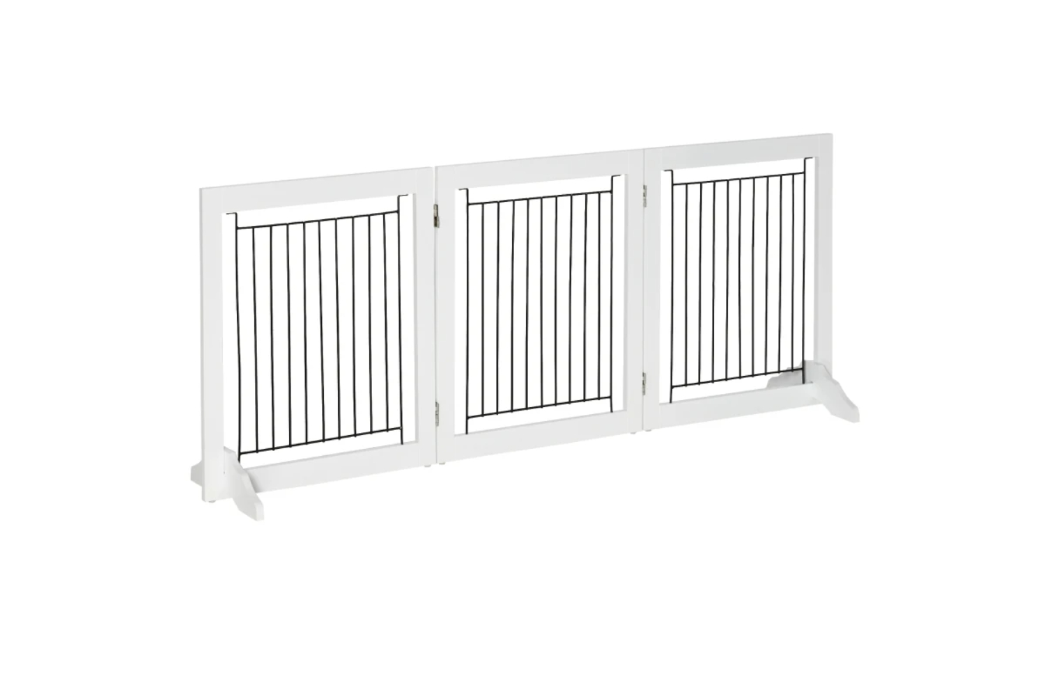 PawHut D06-131 Foldable Pet Gate with Three Panels | White