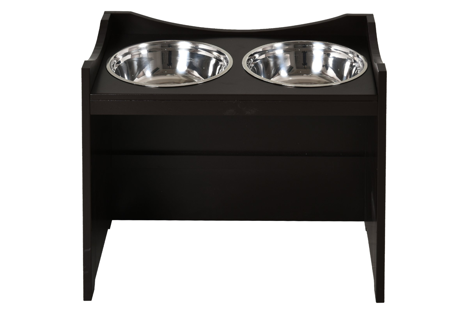 PawHut D08-020 MDF Elevated Duo Pet Bowl Feeder | Brown