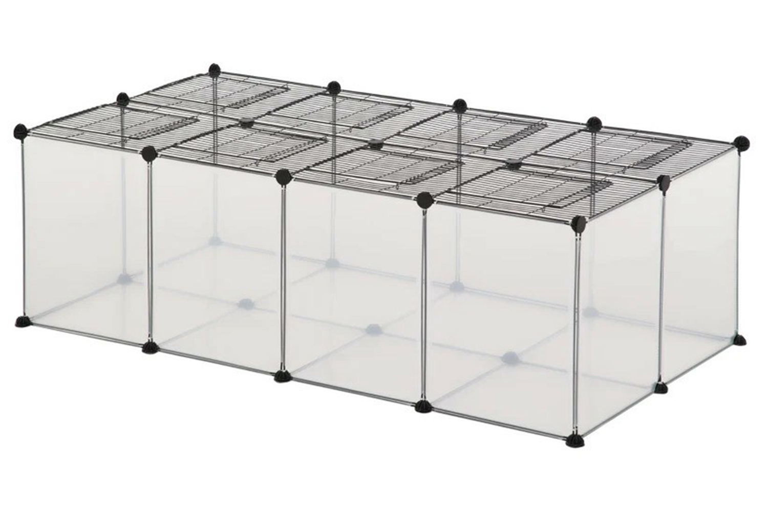 PawHut D51-257 DIY Pet Playpen with Door Bottom 28 Panels | Transparent