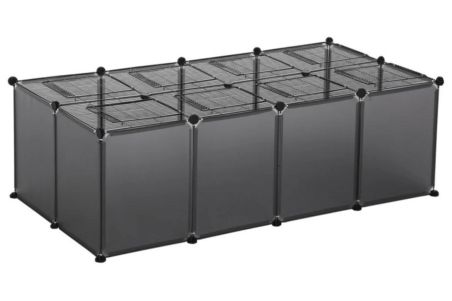 PawHut D51-257GY DIY Pet Playpen with Door Bottom 28 Panels | Grey