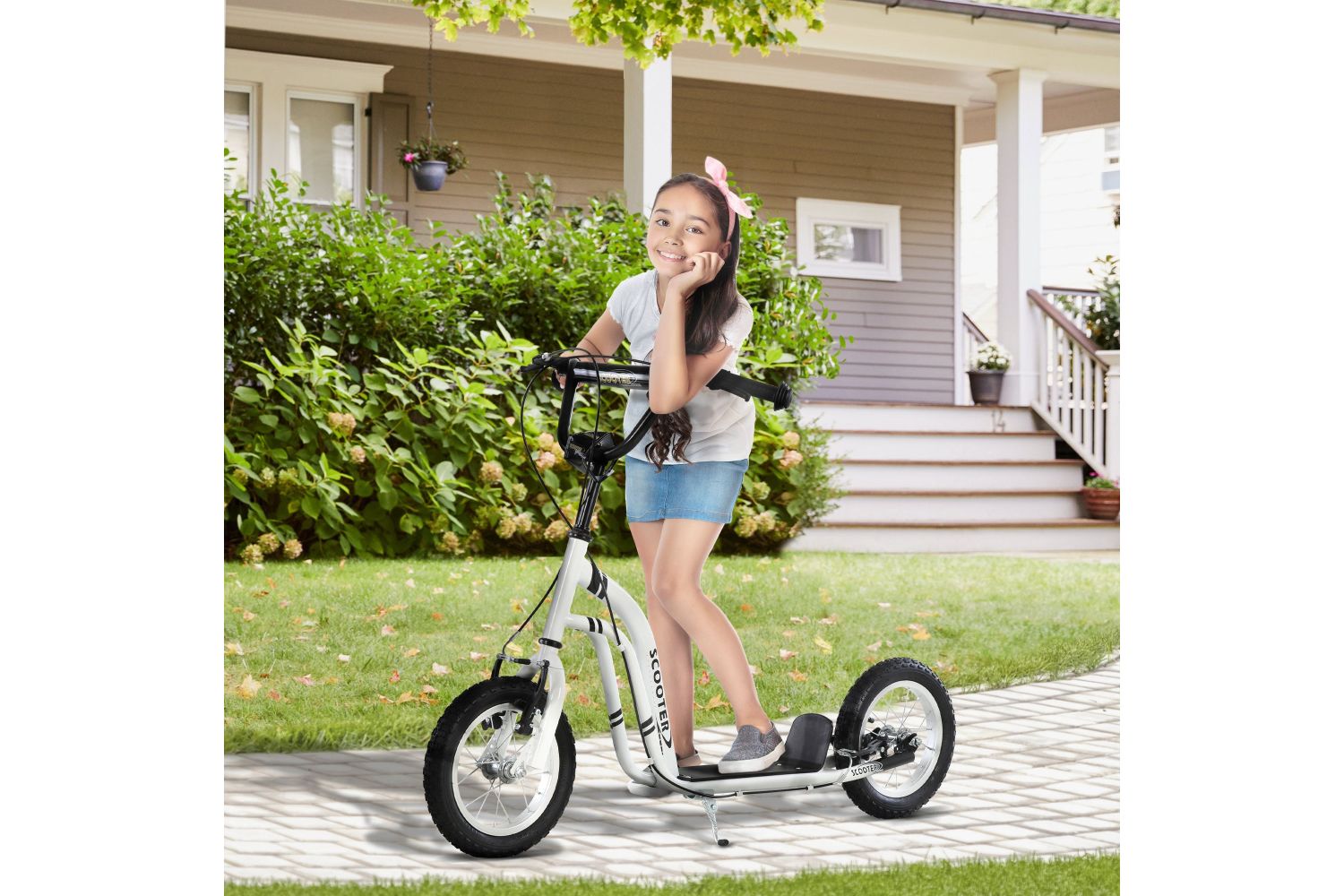 Homcom 371-017WT Kids Kick Scooter | White