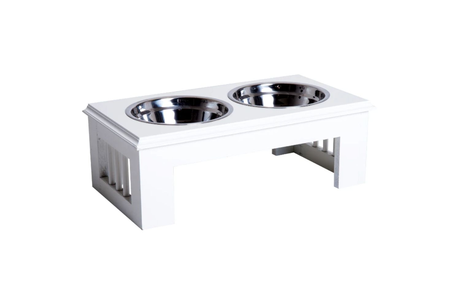 Pawhut D08-015WT Stainless Steel Pet Feeder | White